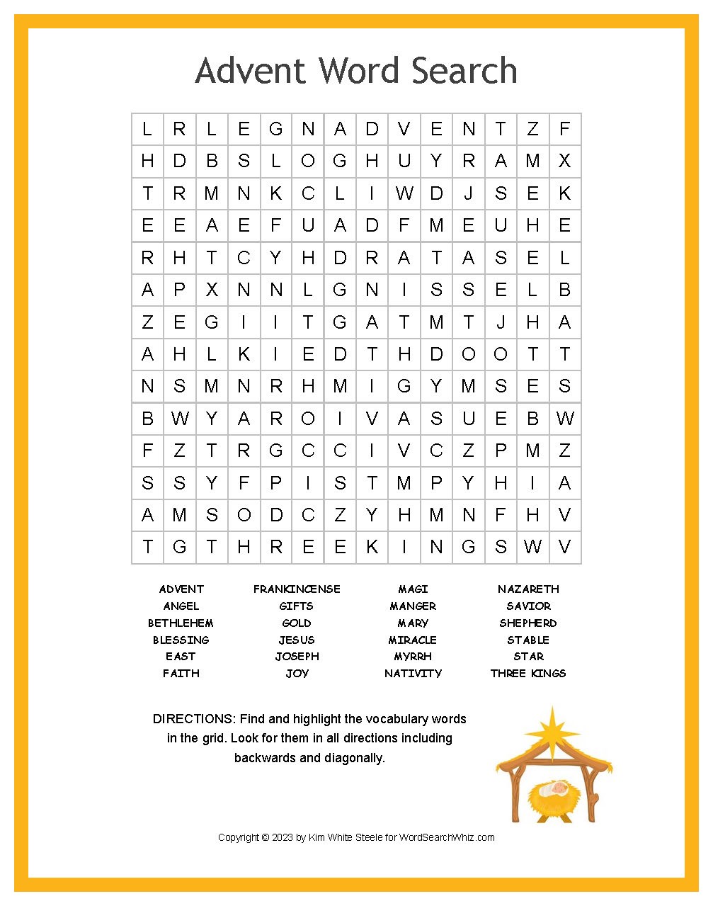 Advent Word Search