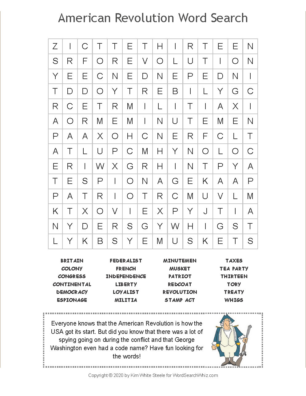 American Revolution Word Search