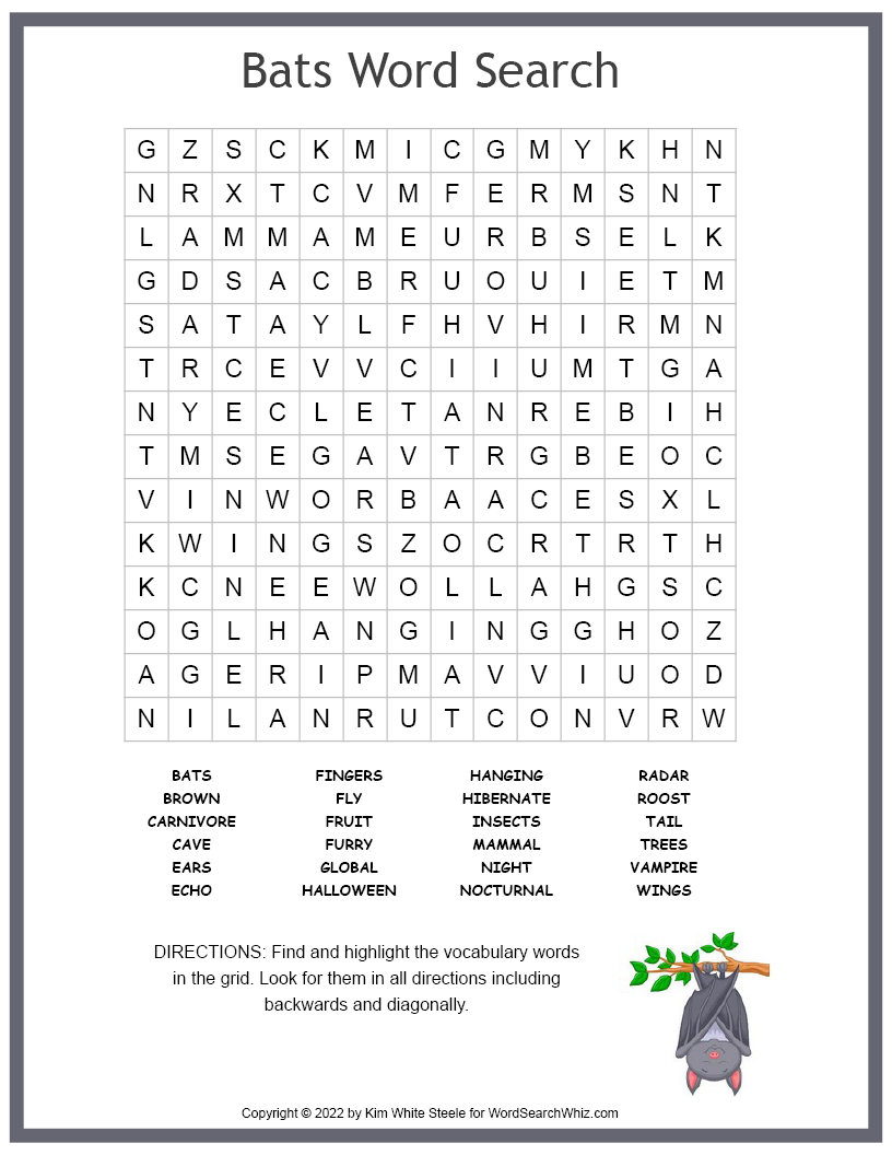 Bats word search