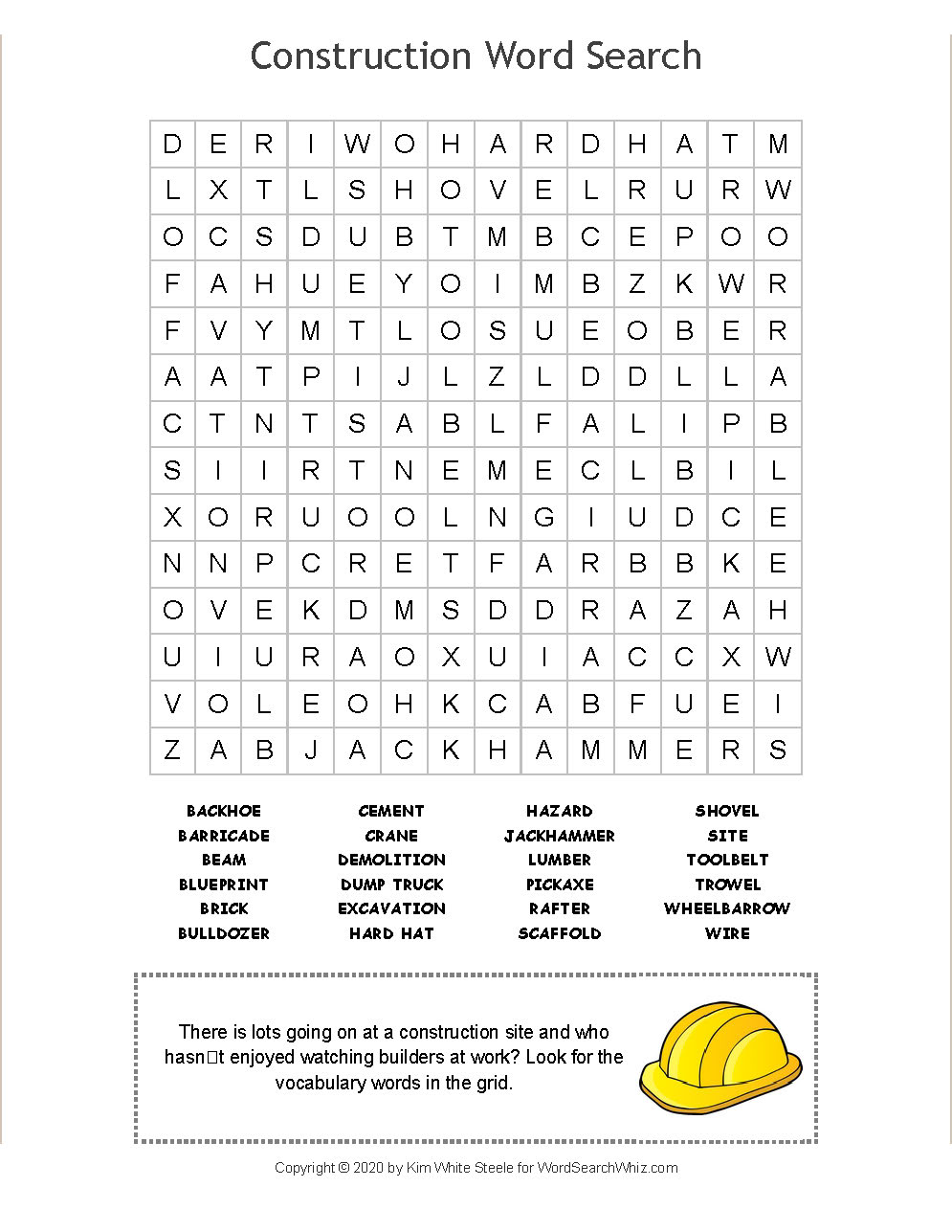 Construction Word Search