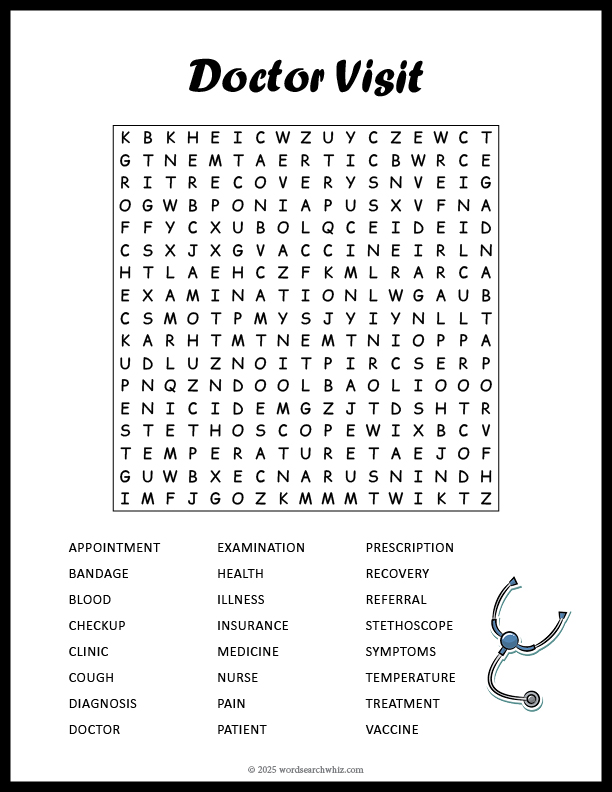 Doctor Visit Word Search