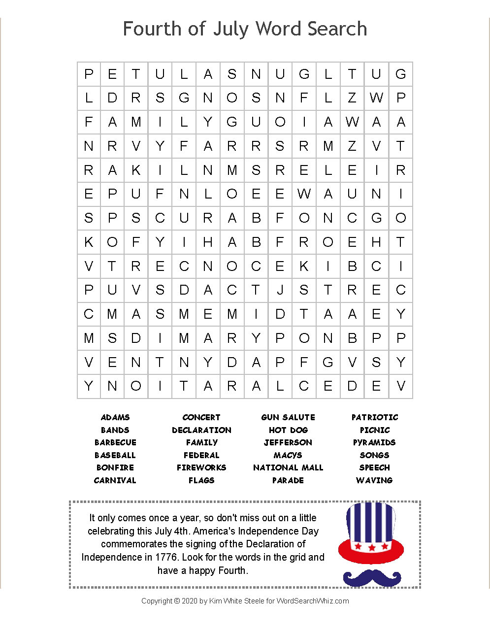 Fourth of July Word Search