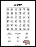 Hippo Word Search Thumbnail