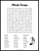 Music Terms Word Search Thumbnail
