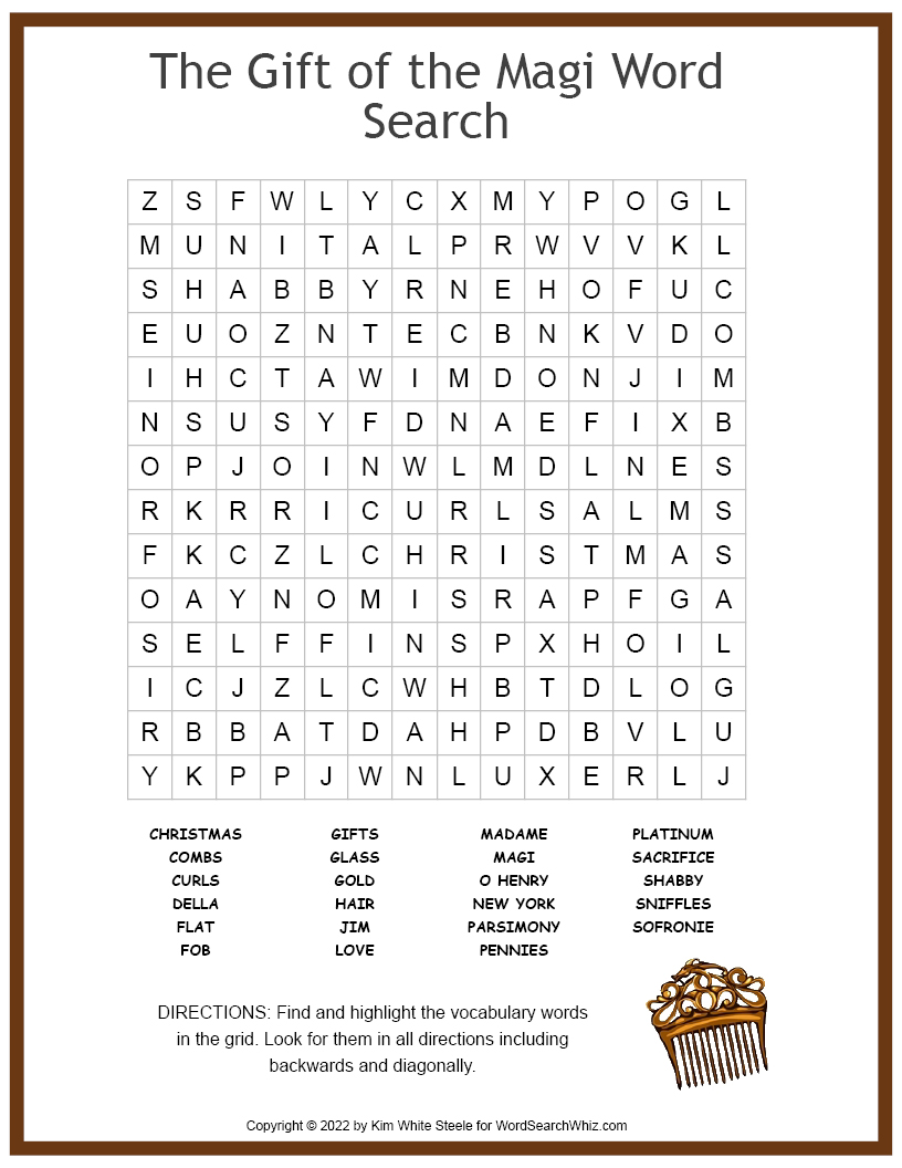 The Gift of the Magi Word Search