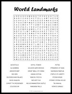 World Landmarks Word Search Thumbnail